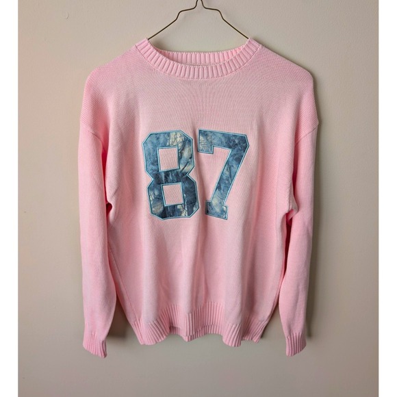 FADEDROSE Sweaters - FADEDROSE Sweater Womens S Pink Knit Crewneck Long Sleeve 87 Graphic Pullover